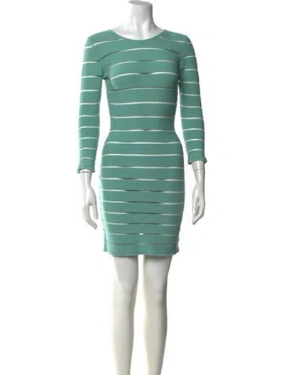 Pre-owned Balmain Striped Mini Dress In Blue
