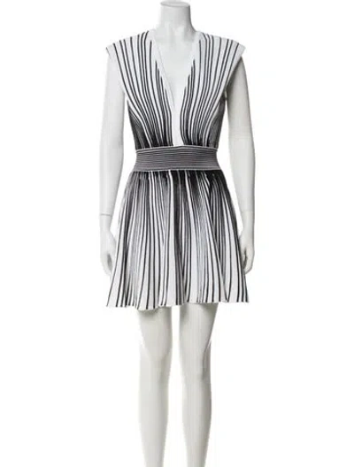 Pre-owned Balmain Striped Mini Dress In Multi