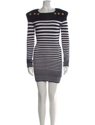 Pre-owned Balmain Striped Mini Dress In Multi
