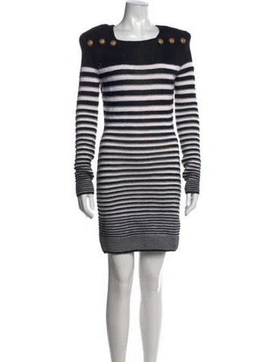 Pre-owned Balmain Striped Mini Dress In Multi