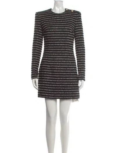 Pre-owned Balmain Striped Mini Dress W/ Tags