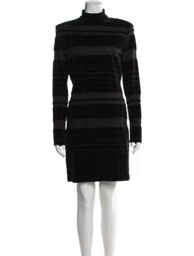 Pre-owned Balmain Striped Mini Dress W/ Tags In Black