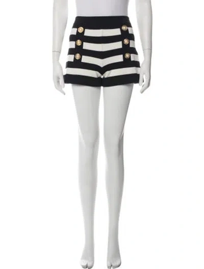 Pre-owned Balmain Striped Mini Shorts In Multicolor