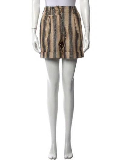 Pre-owned Balmain Striped Mini Shorts W/ Tags In Multi