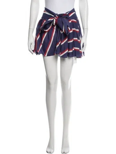 Pre-owned Balmain Striped Mini Skirt In Blue