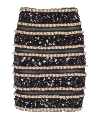 Balmain Striped Mini Skirt In Multi