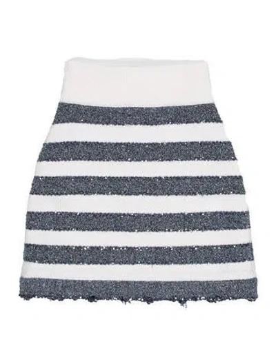 Pre-owned Balmain Striped Mini Skirt In Multi