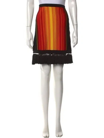 Pre-owned Balmain Striped Mini Skirt In Orange
