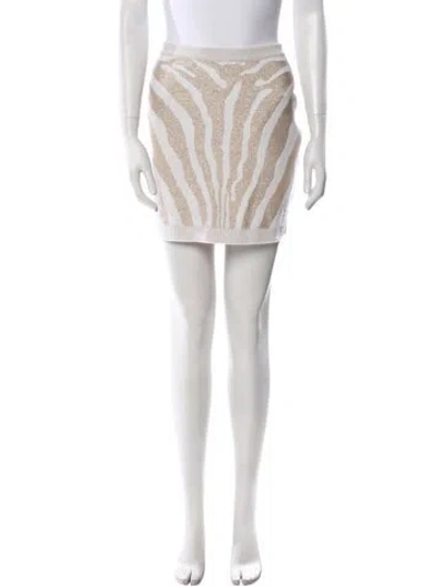 Pre-owned Balmain Striped Mini Skirt W/ Tags