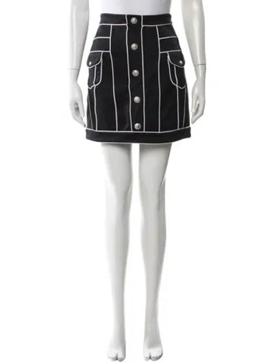 Pre-owned Balmain Striped Mini Skirt In White