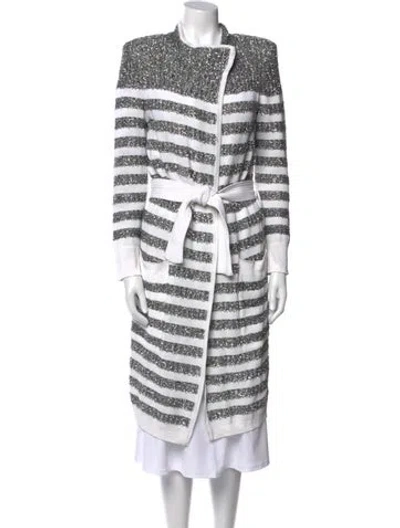 Pre-owned Balmain Striped Mock Neck Sweater In Multi