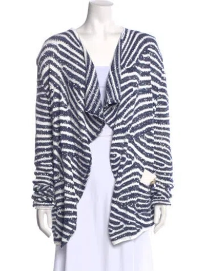 Pre-owned Balmain Striped Open Front Sweater In Multi