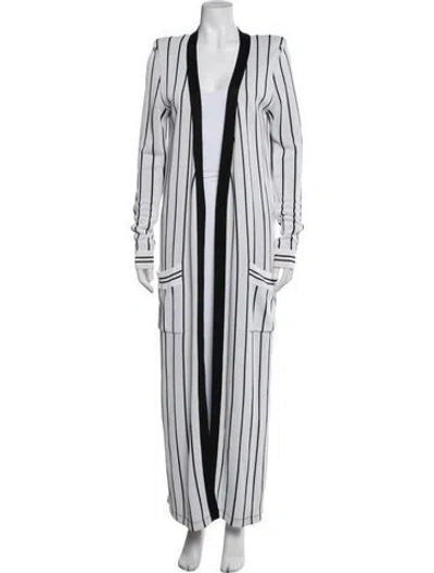 Pre-owned Balmain Striped Open Front Sweater In Multi