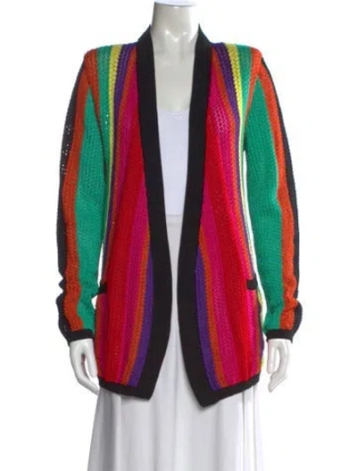 Pre-owned Balmain Striped Open Front Sweater W/ Tags In Multi