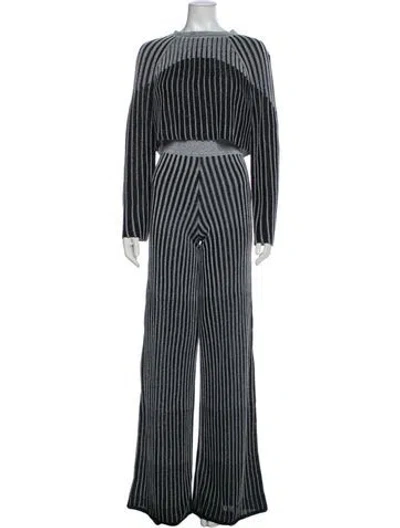 Pre-owned Balmain Striped Pant Set In Gray