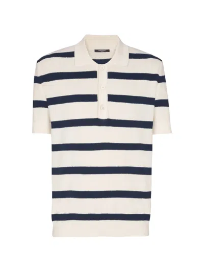 Balmain Striped-pattern Polo Shirt In Multi