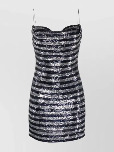 BALMAIN STRIPED SEQUIN MINI DRESS