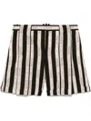 Balmain Striped Shorts In Neutrals