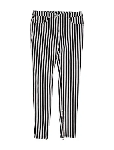 Pre-owned Balmain Striped Skinny Leg Pants In Black