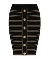 Balmain Striped Ribbed-knit Miniskirt