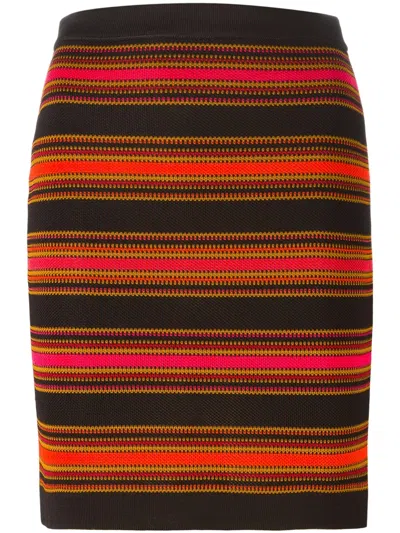 Balmain Striped Skirt In Black