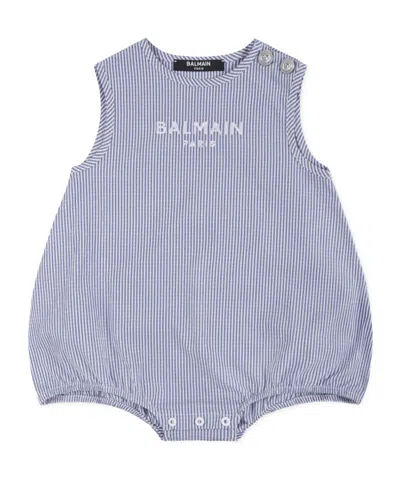 Balmain Striped Sleeveless Romper In Multi