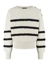 Balmain Striped Sweater In Gray