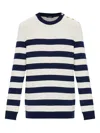 Balmain Striped Crew Neck Long Sleeve Sweater In Multi