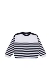 Balmain Striped Sweater In White