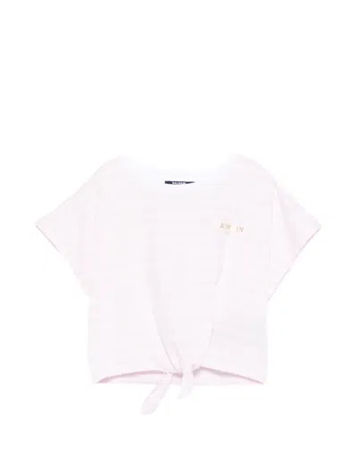 Balmain Striped T-shirt In Pink