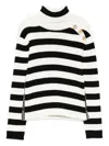 Balmain Striped Turtleneck Sweater In Multi