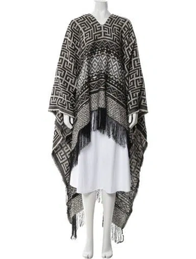 Pre-owned Balmain Striped V-neck Sweater W/ Tags In Black