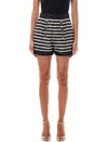 BALMAIN STRIPES SEQUIN SHORT