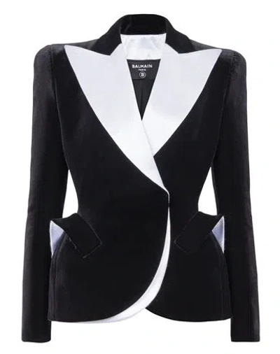 Balmain Zweifarbiger Blazer In Black