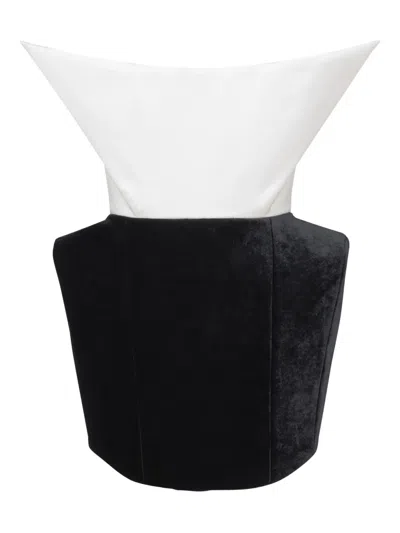 Balmain Structured Strapless Dress In Black