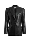 Balmain Structured-shoulder Lambskin Jacket In Black