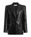 Balmain Structured-shoulder Lambskin Jacket In Black