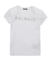 Balmain Stud-embellished Logo Cotton T-shirt In White