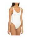 Balmain Stud-logo U-neck Swimsuit In Nude