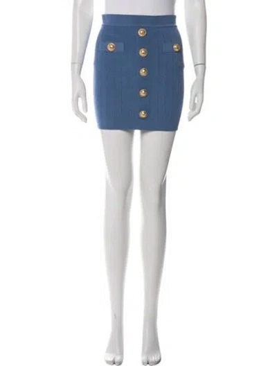 Pre-owned Balmain Studded Accents Mini Skirt In White