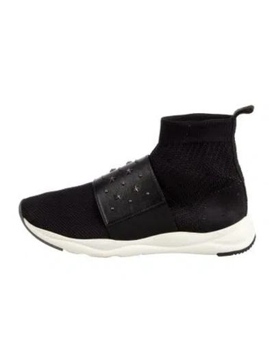Pre-owned Balmain Studded Accents Sock Sneakers In Black