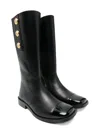 Balmain Studded Leather Boots In Black