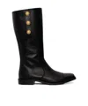Balmain Studded Leather Boots In Black