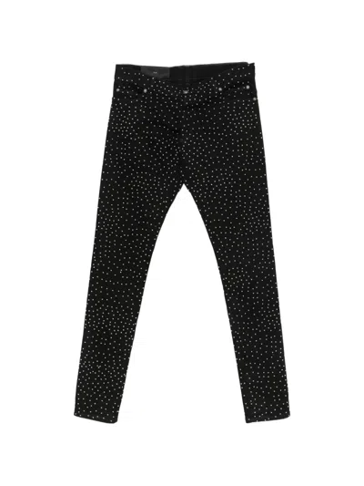 Balmain Stud-embellished Skinny Jeans In Black