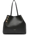 BALMAIN STYLISH BLACK TOTE BAG WITH GOLDEN BUTTON ACCENTS FOR WOMEN
