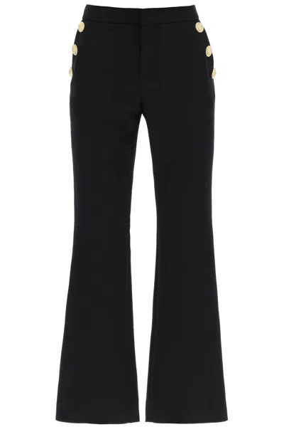 BALMAIN STYLISH FLARED PANTS WITH EMBOSSED BUTTONS