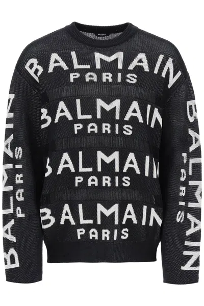 BALMAIN STYLISH MEN'S PULLOVER SWEATER IN MIXED COLORS