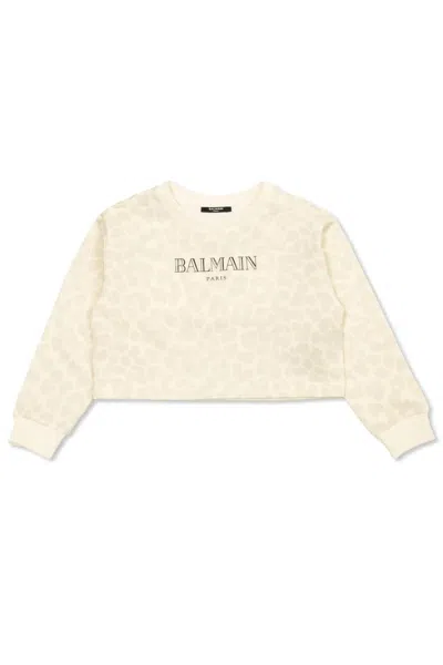 Balmain Stylish Short Sleeve T-shirt In Ivory/beige