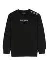 Balmain Logo-print Cotton Sweatshirt In Black