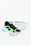 Balmain Suede And Mesh B-east Low Top Sneakers With Contrasting Deta In White